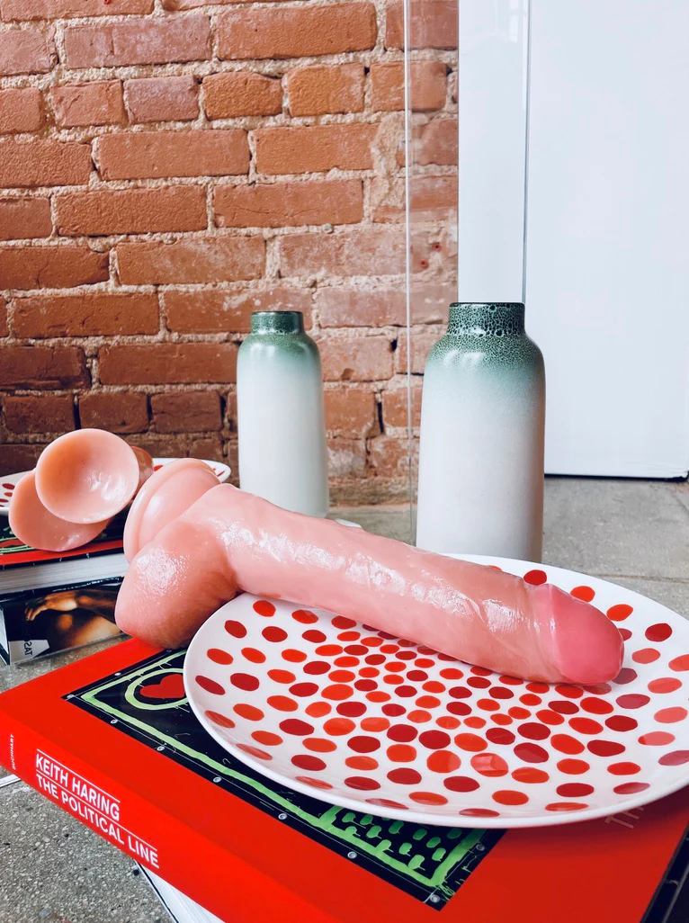 10" BARESKIN DILDO BY JOCK w. BALLS - Light