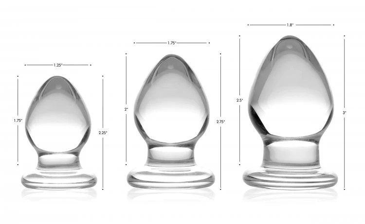 Triplets 3 Piece Glass Anal Plug Kit - Image 5