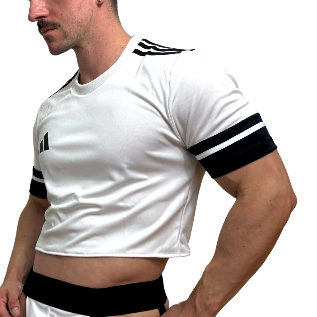Adidas Neo White Short Sleeve Crop Top BY SNEAKERMASK - Image 2