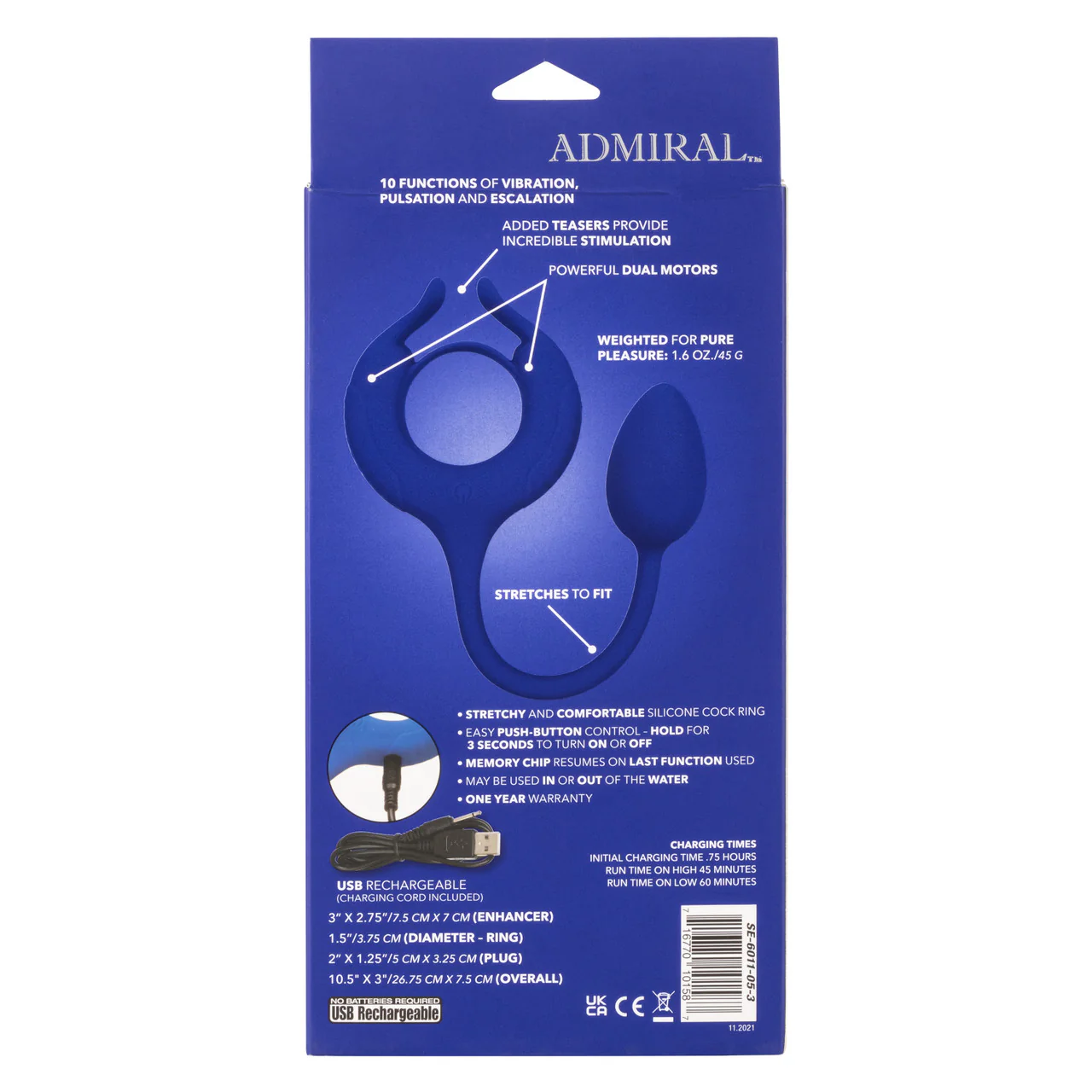 Admiral Plug and Play Weighted Silicone Cock Ring - Image 4