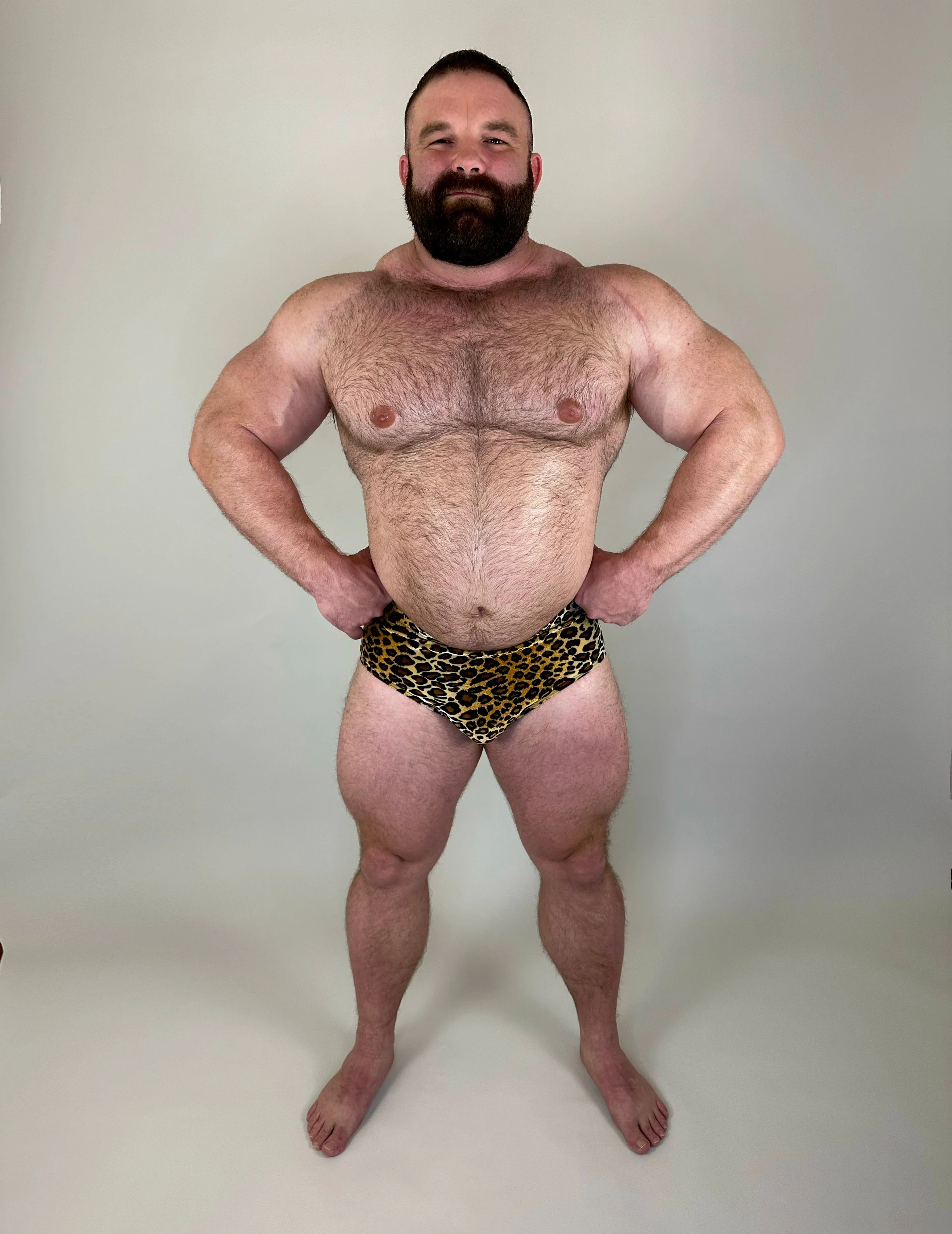 Alfons Dovana Leopard Velvet/Mesh Brief - Image 4