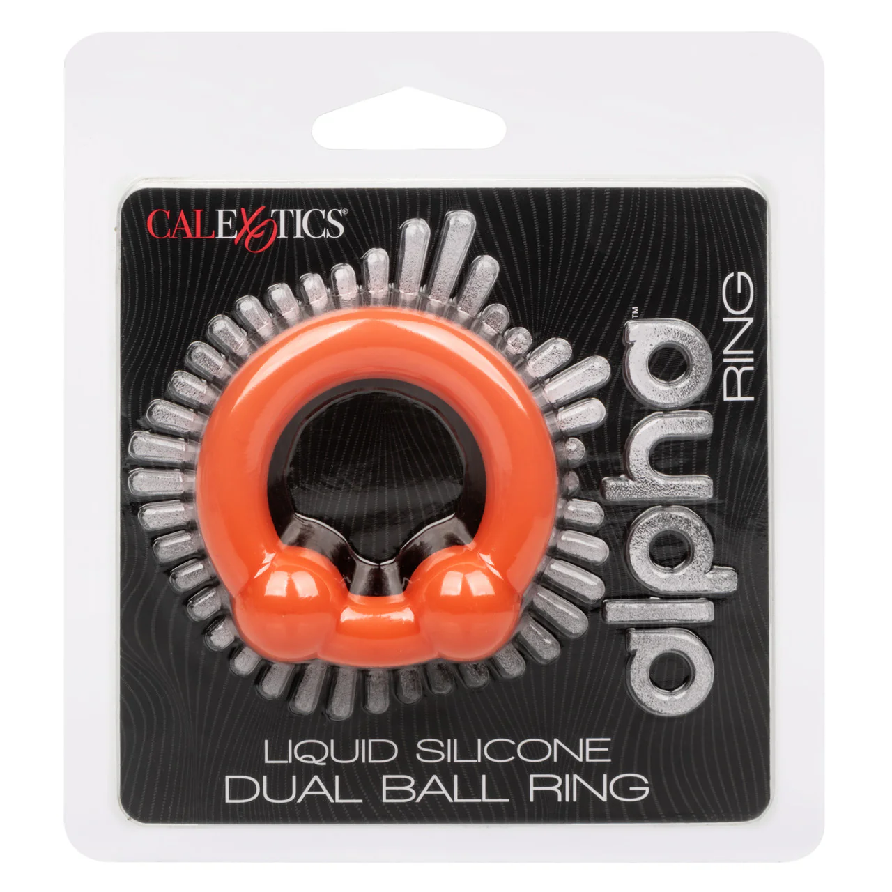 Alpha Liquid Silicone Dual Ball Ring - Orange - Image 3