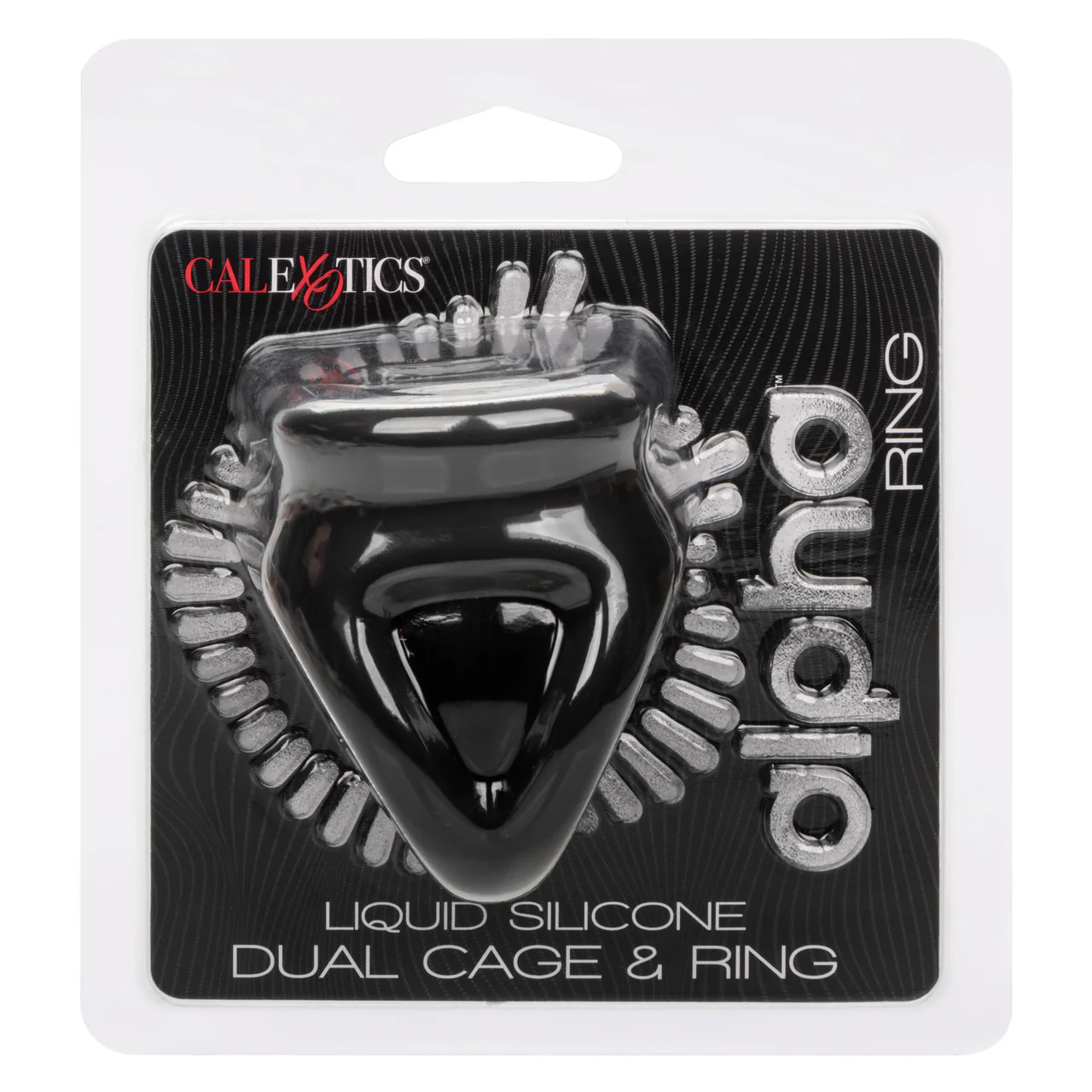 Alpha Liquid Silicone Dual Cage & Ring - Black - Image 3