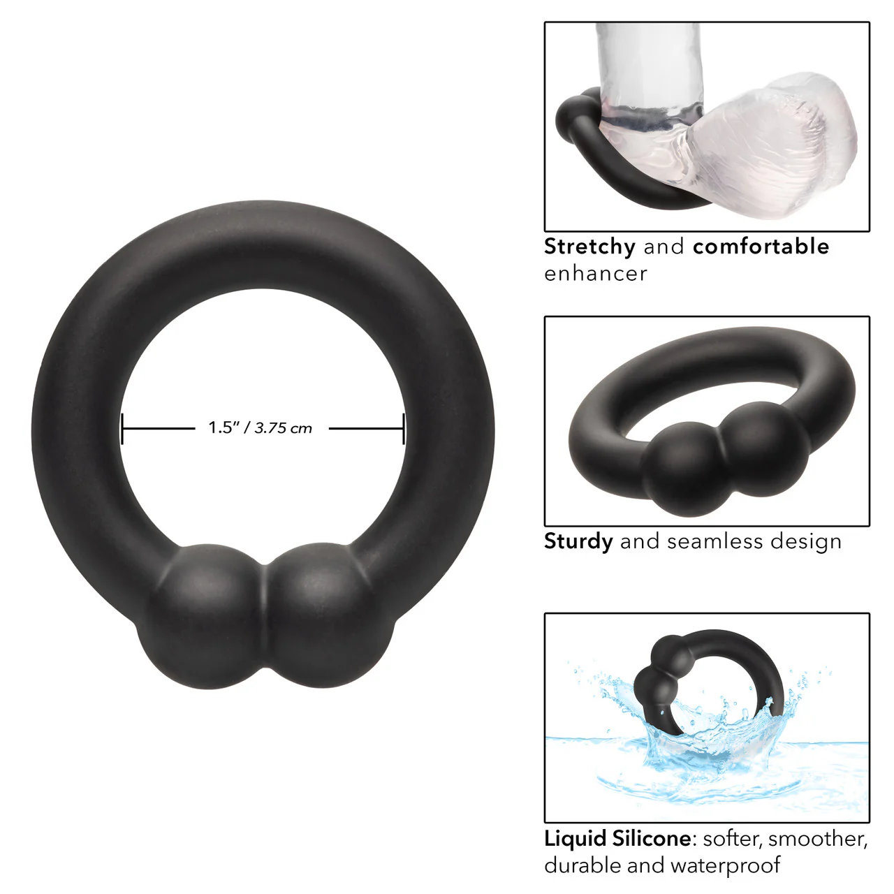 Alpha Liquid Silicone Muscle Ring - Black - Image 5