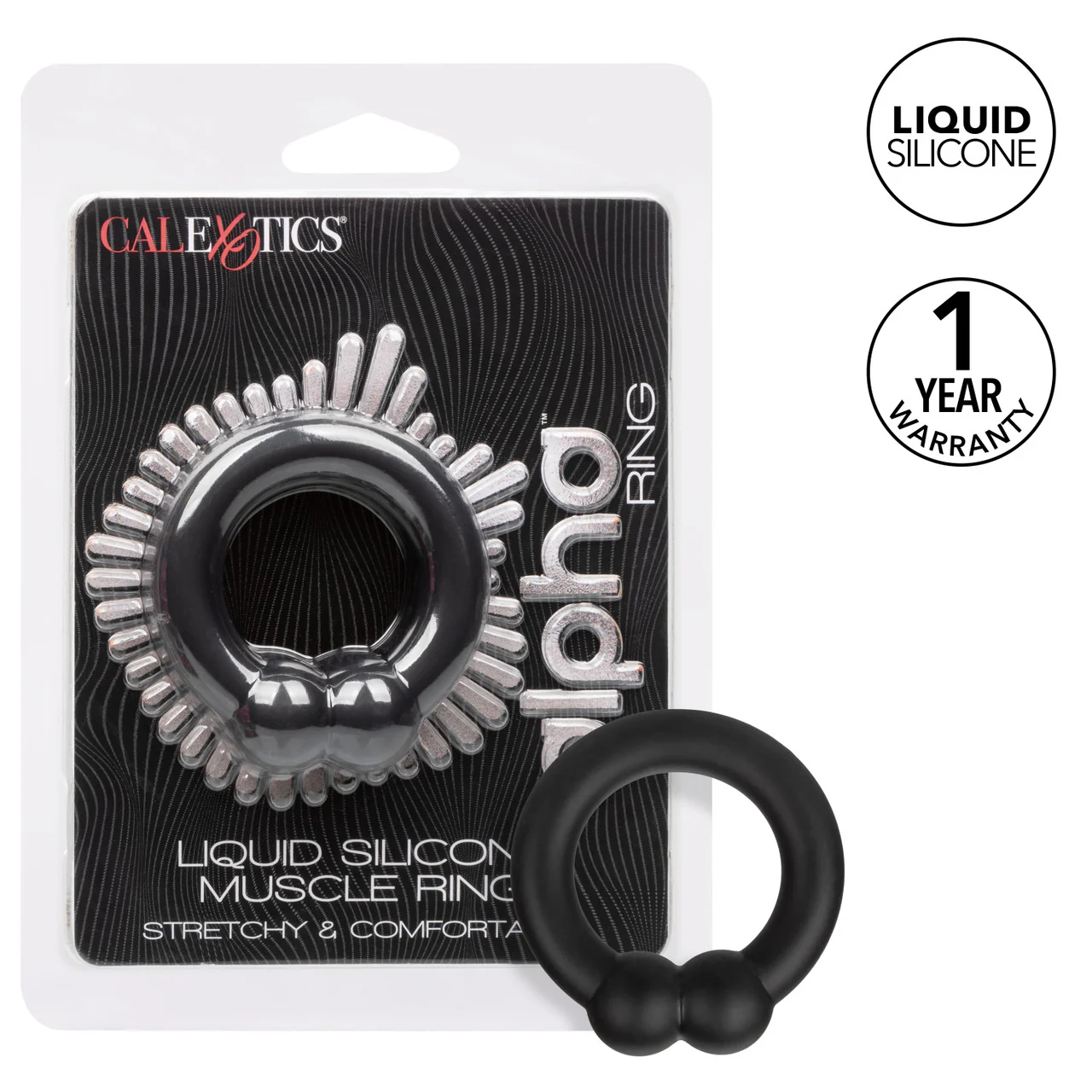 Alpha Liquid Silicone Muscle Ring - Black - Image 6