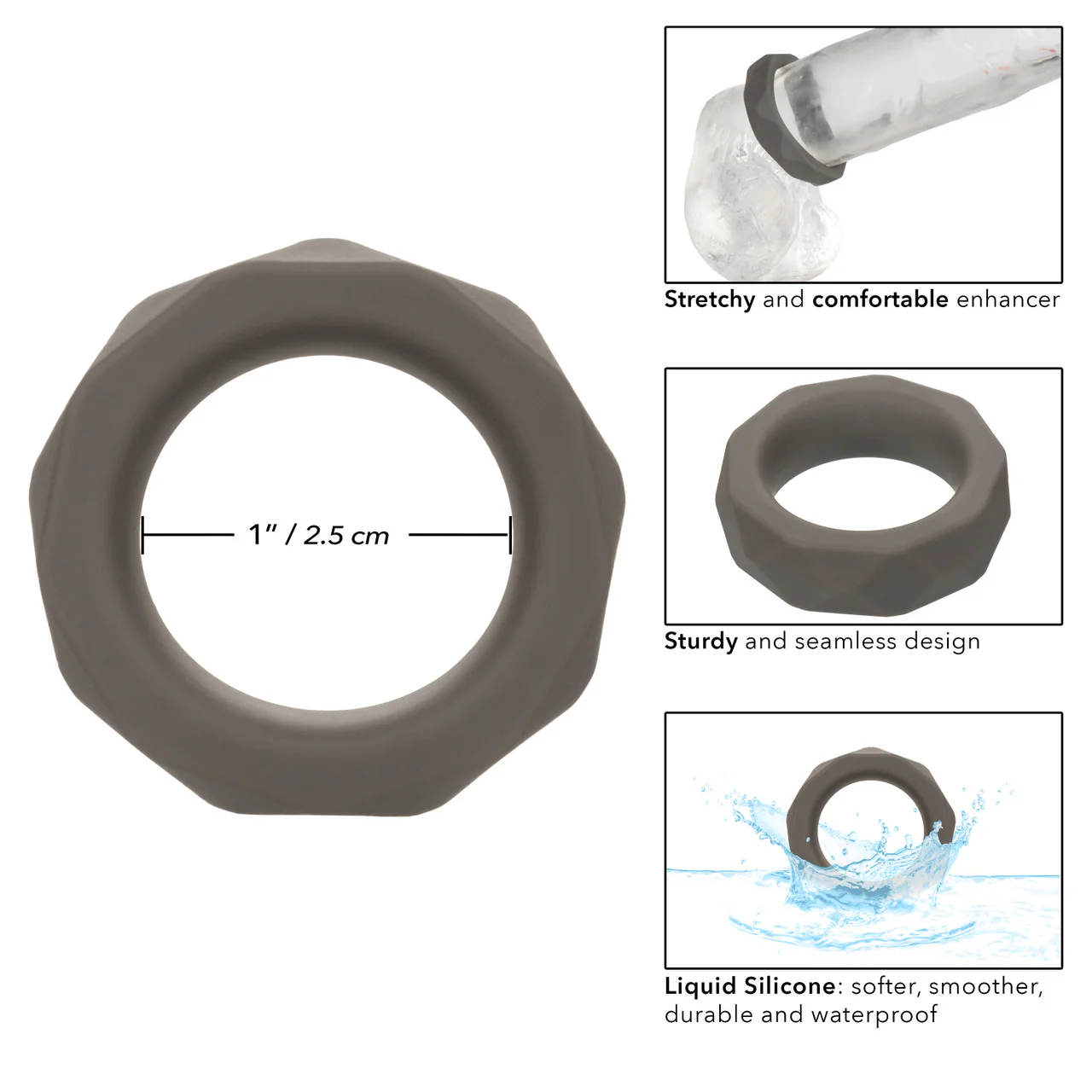 Alpha Liquid Silicone Prolong Presmatic Cock Ring - Image 5