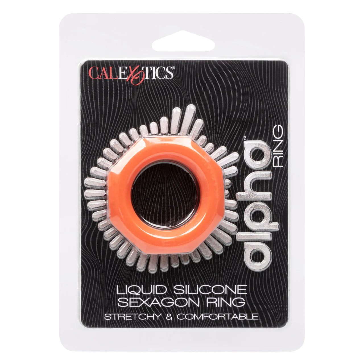 Alpha Liquid Silicone Sexagon Ring - Orange - Image 3