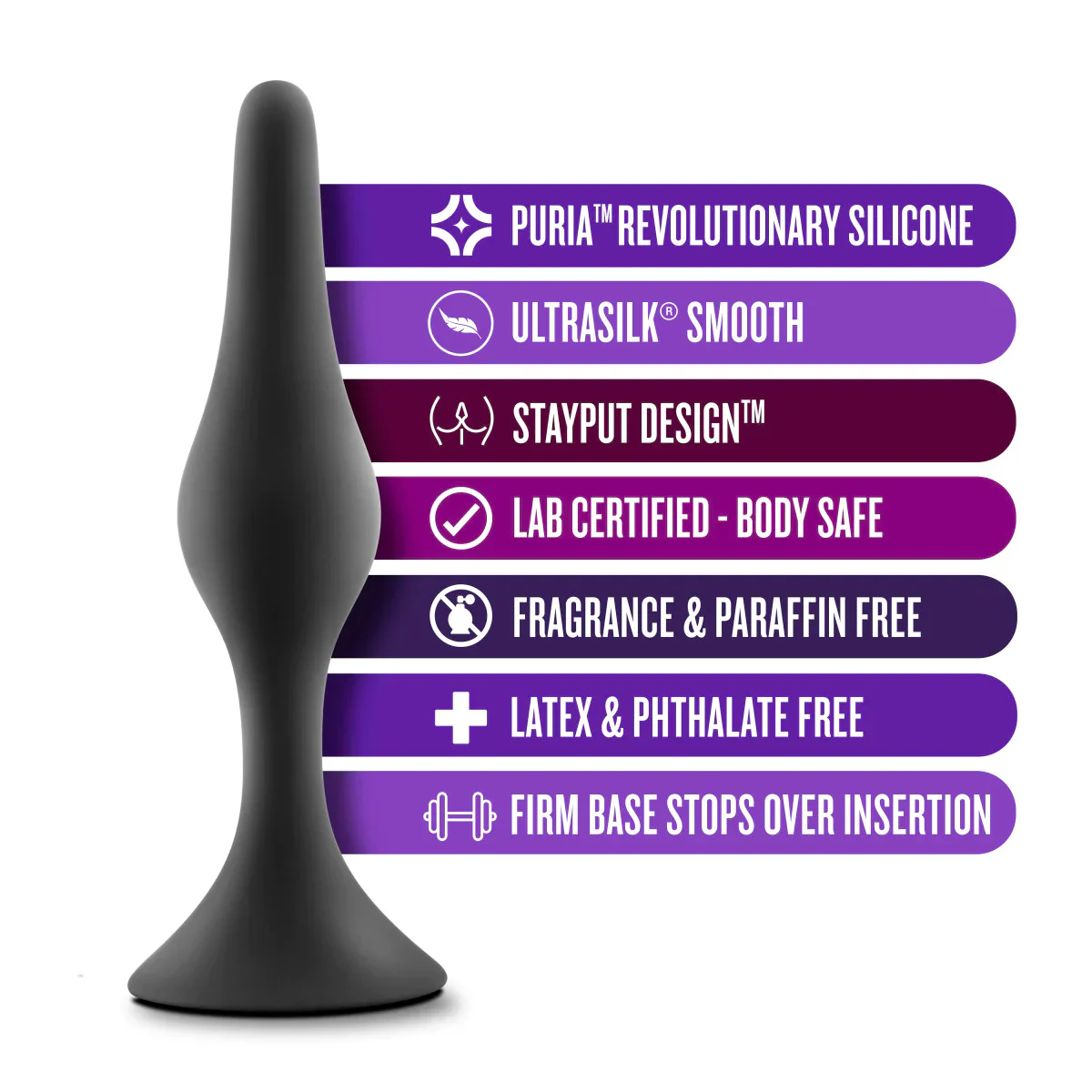 Anal Adventures Platinum Beginner Black 5.25-Inch Anal Plug - Image 2
