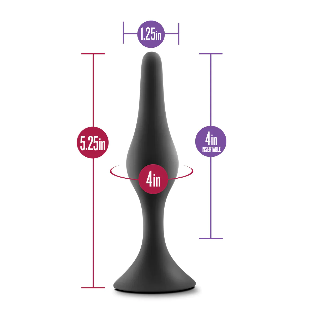 Anal Adventures Platinum Beginner Black 5.25-Inch Anal Plug - Image 3