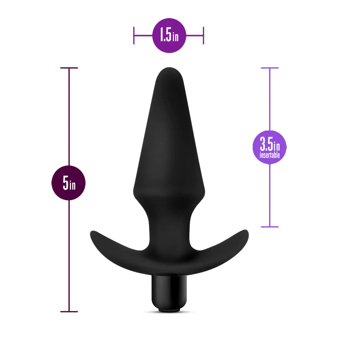 Anal Adventures Platinum Black 5-Inch Vibrating Anal Plug - Image 2