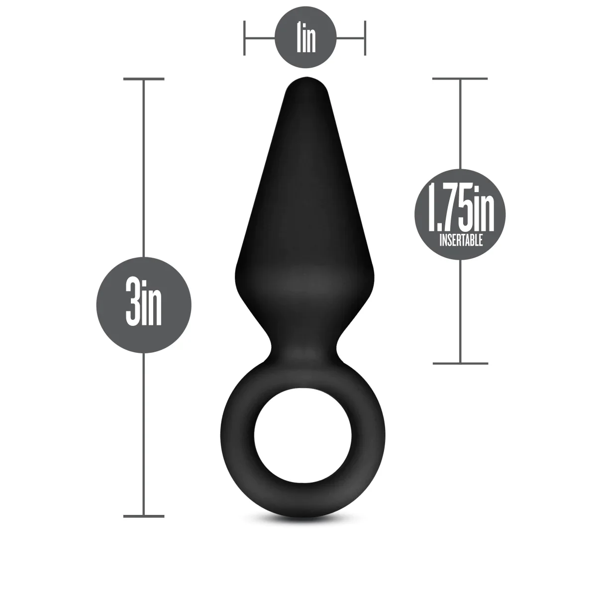 Anal Adventures Platinum Loop Black 3-Inch Anal Plug - Image 3
