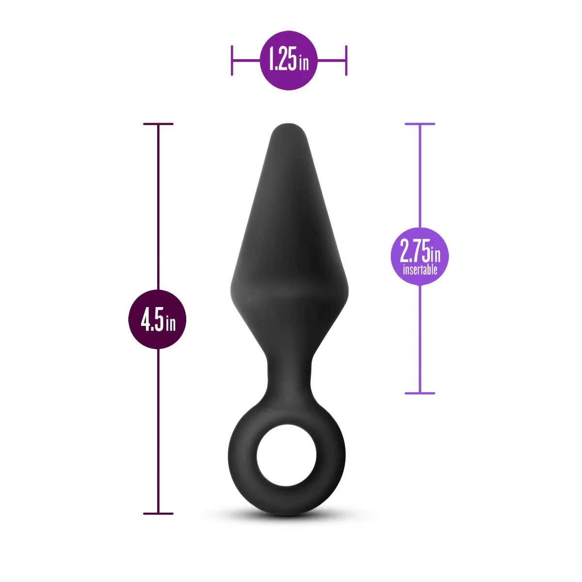 Anal Adventures Platinum Loop Black 4.5-Inch Anal Plug - Image 2