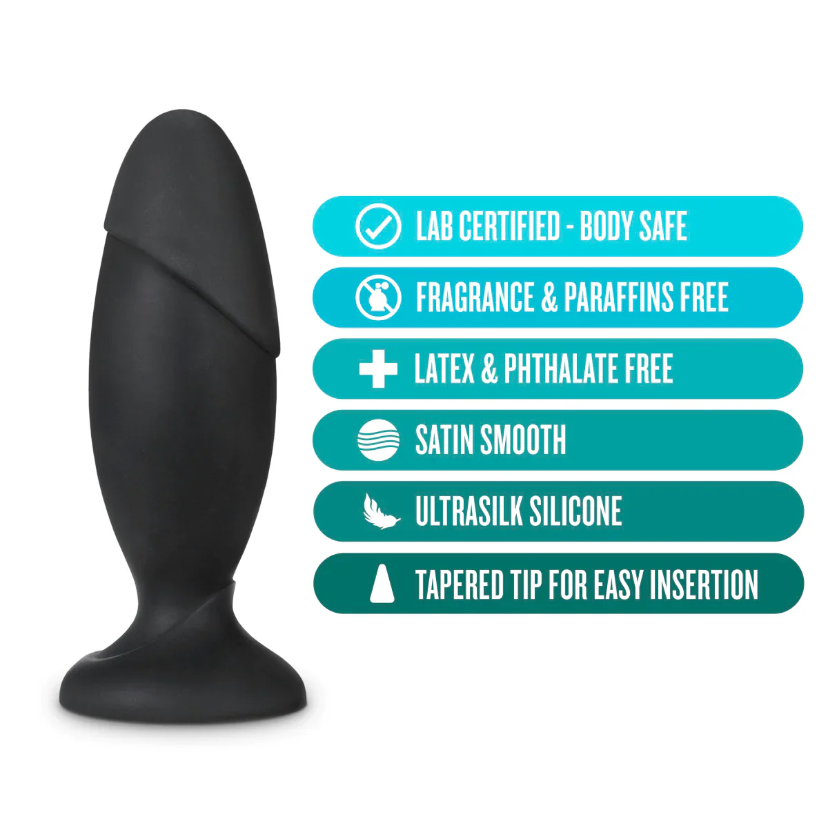 Anal Adventures Platinum Rocket Black 6.5-Inch Anal Plug - Image 4