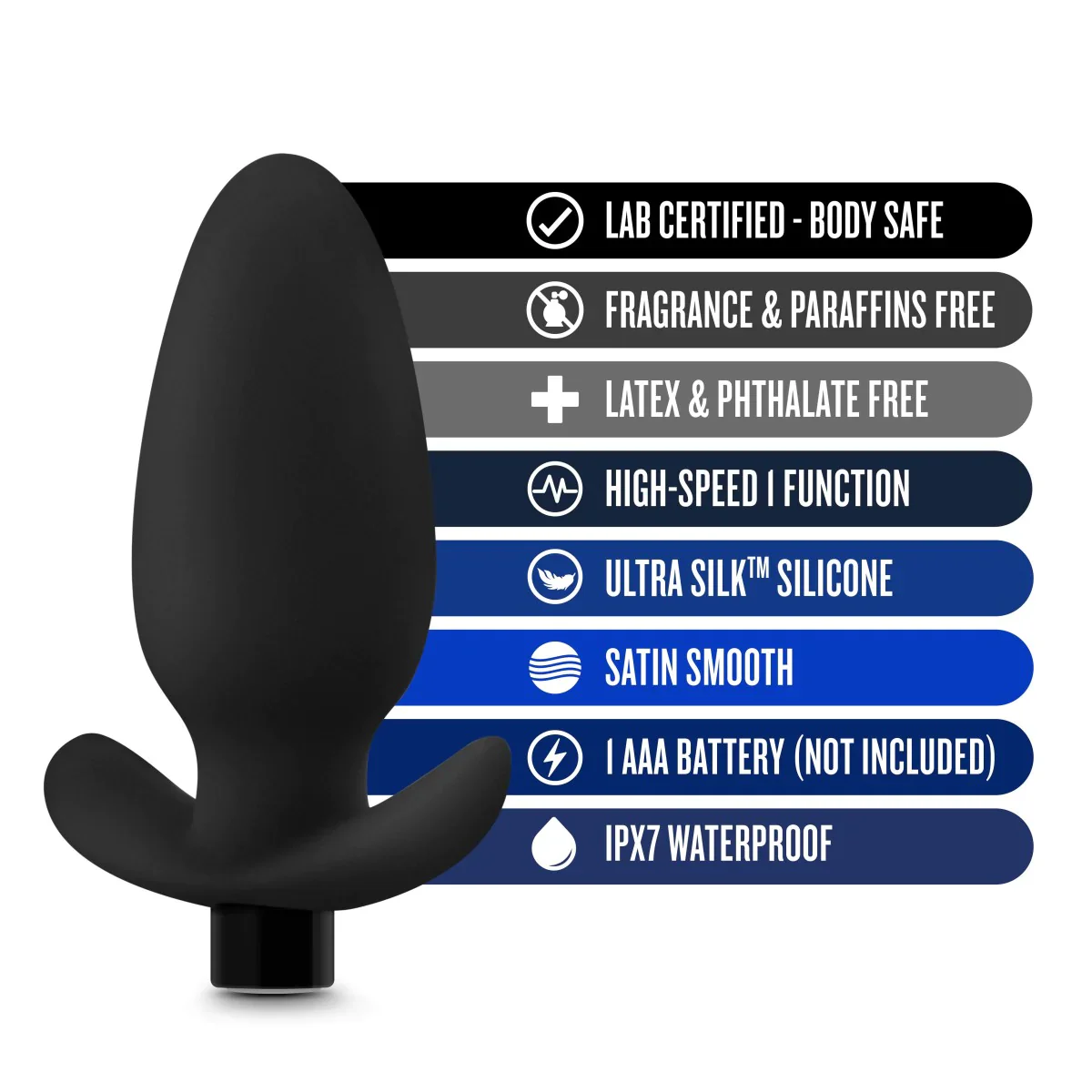 Anal Adventures Platinum Saddle Black 4.5-Inch Vibrating Anal Plug - Image 3