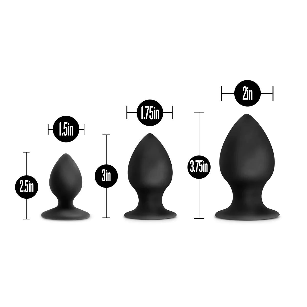 Anal Adventures Platinum Stout Kit Black Anal Plug - Image 3