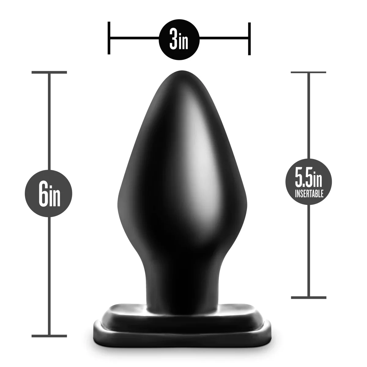 Anal Adventures XXL Black 6-Inch Anal Plug - Image 5
