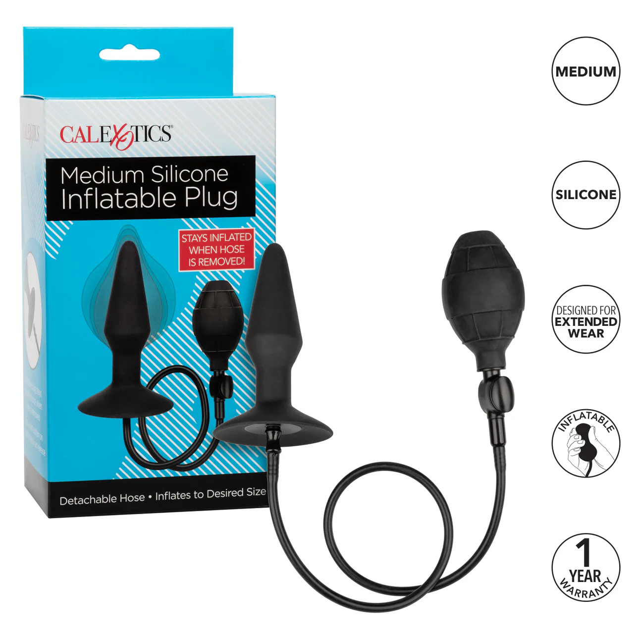 Anal Toys Medium Silicone Inflatable Plug - Image 6