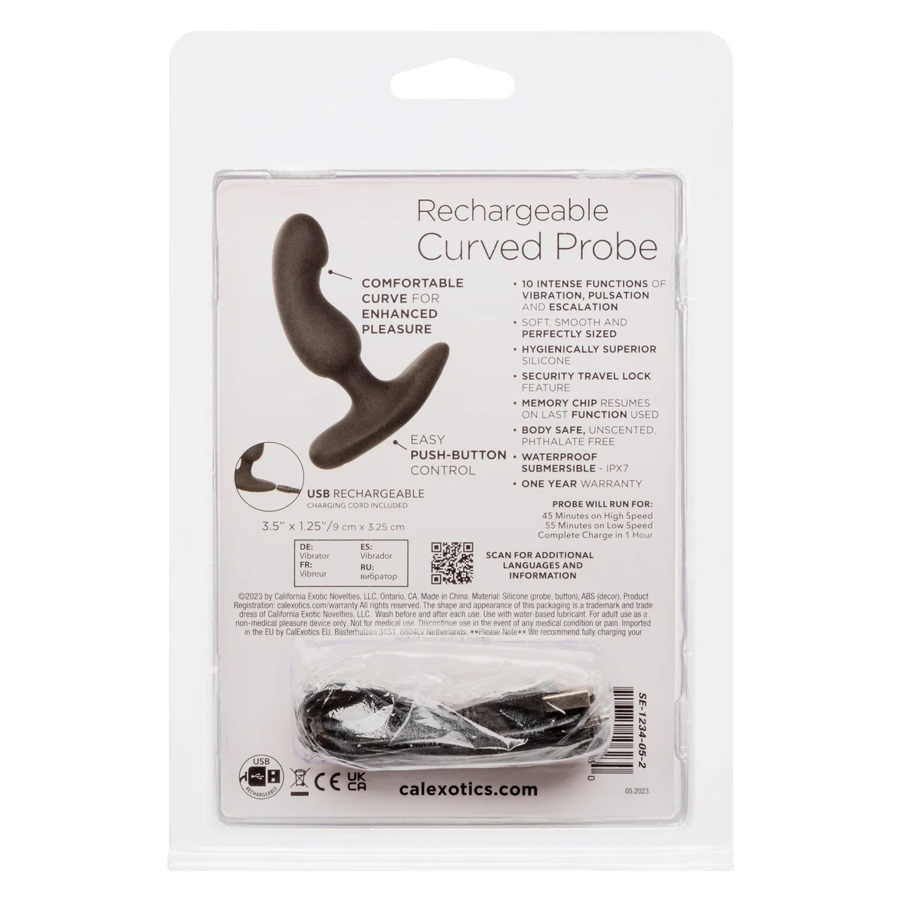 Anal Toys Rechargeable Curved Probe Silicone Anal Stimulator - Image 4