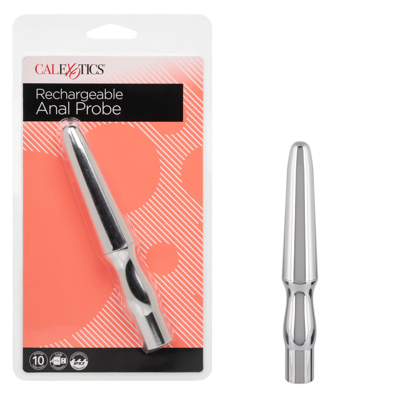 Anal Toys Rechargeable Silicone Anal Probe - Silver - Image 2