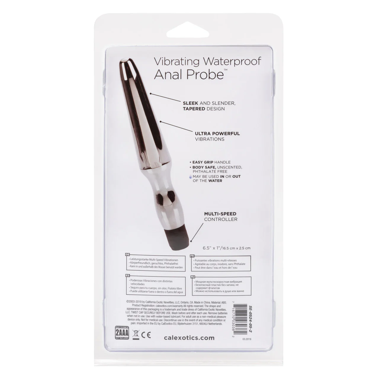 Anal Toys Vibrating Anal Probe Vibrator - Silver - Image 4