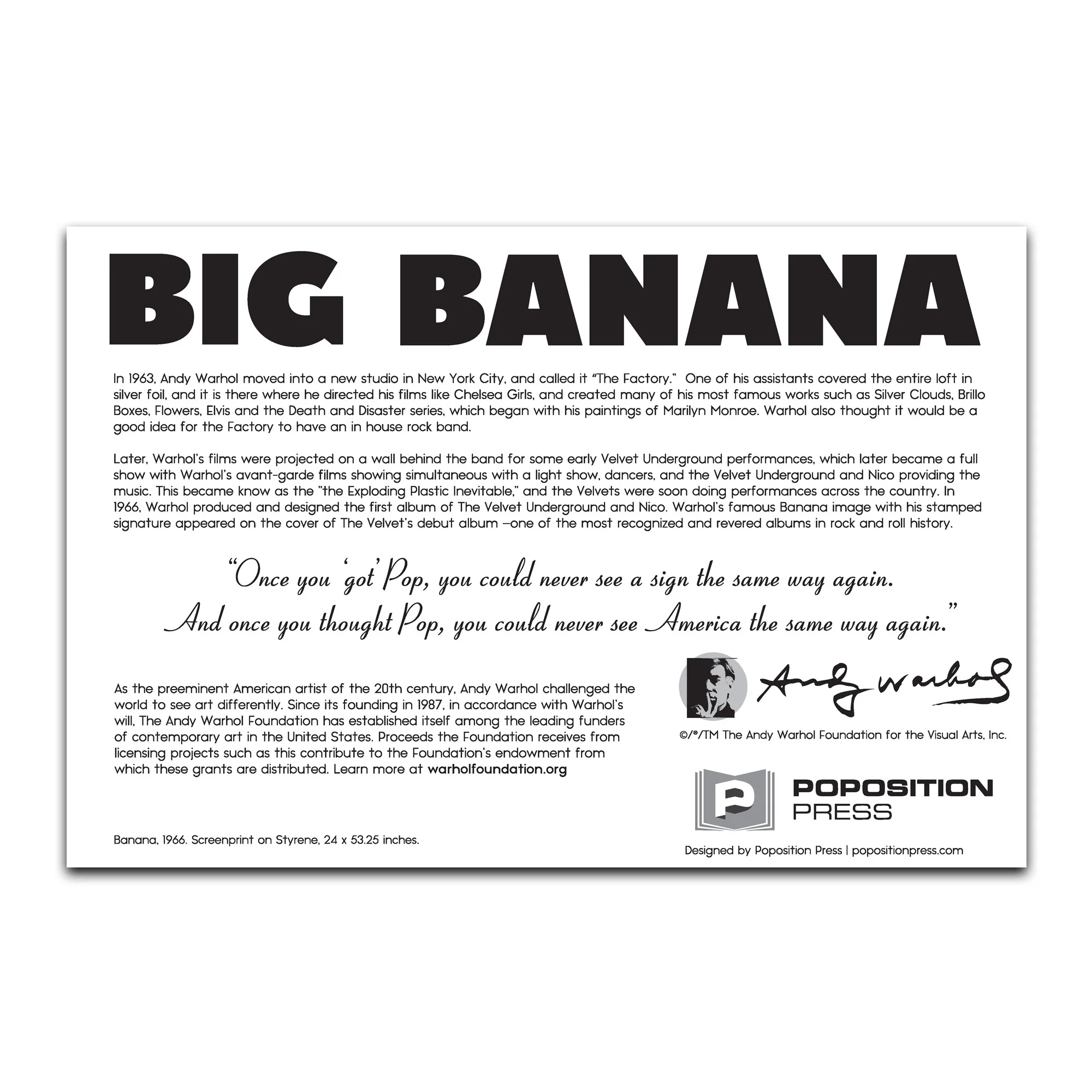 Andy Warhol Big Banana Sliceform Paper Sculpture - Image 3