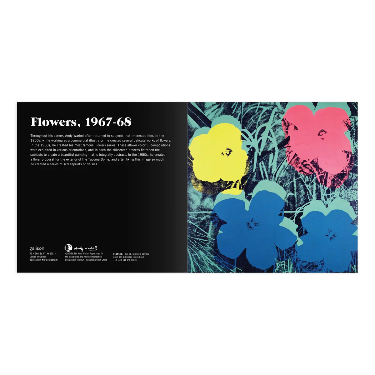 Andy Warhol Flowers 2-in-1 Sliding Wood Puzzle - Image 6