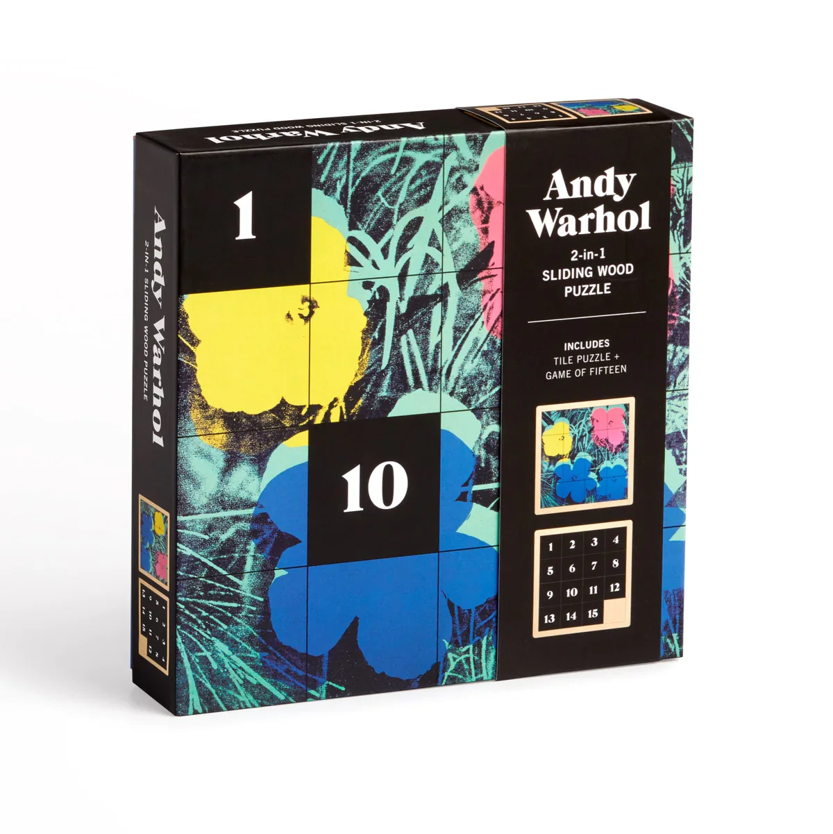 Andy Warhol Flowers 2-in-1 Sliding Wood Puzzle - Image 7