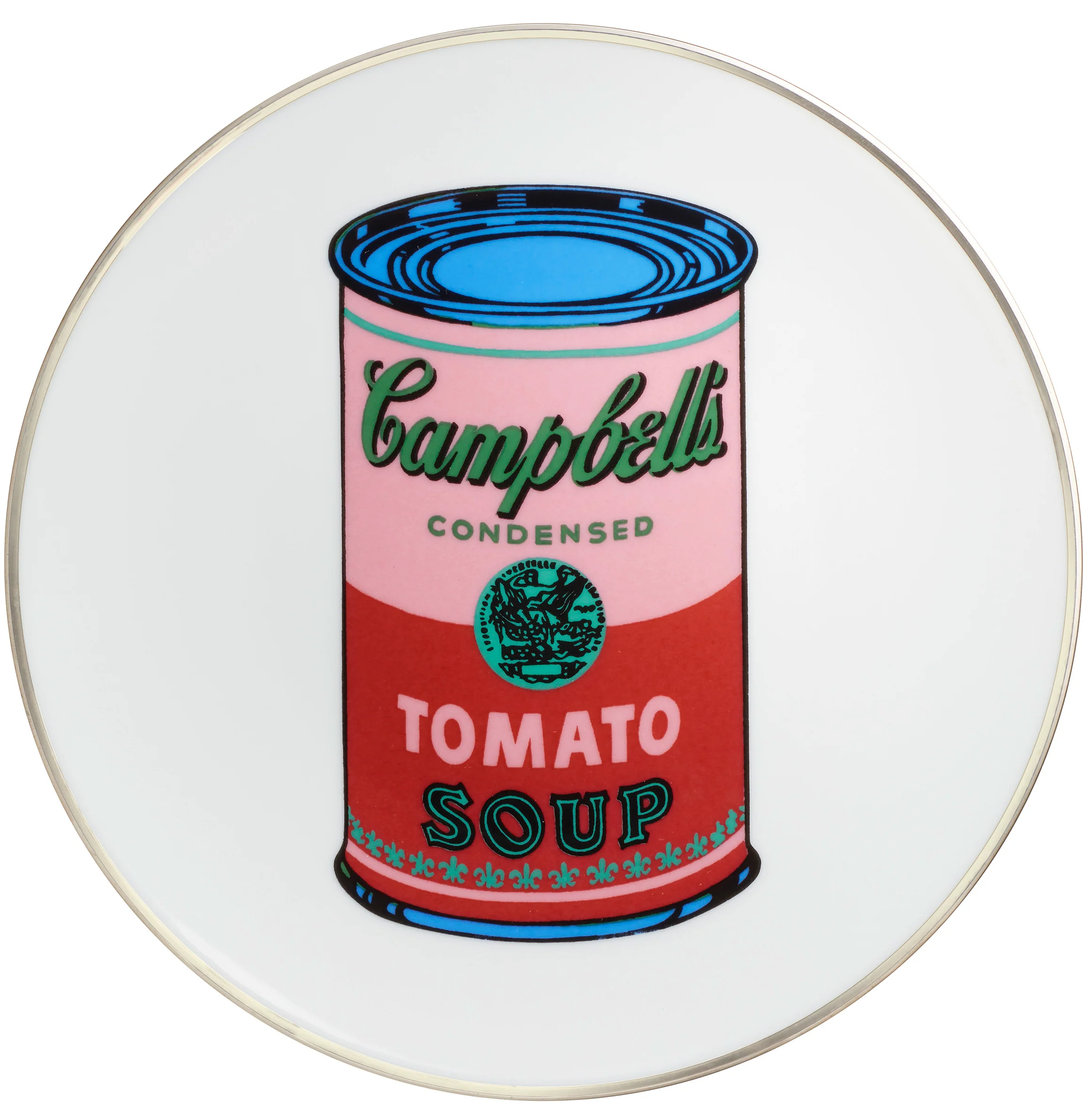 ANDY WARHOL PORCELAIN PLATE -  CAMPBELL - PINK/RED - Image 5