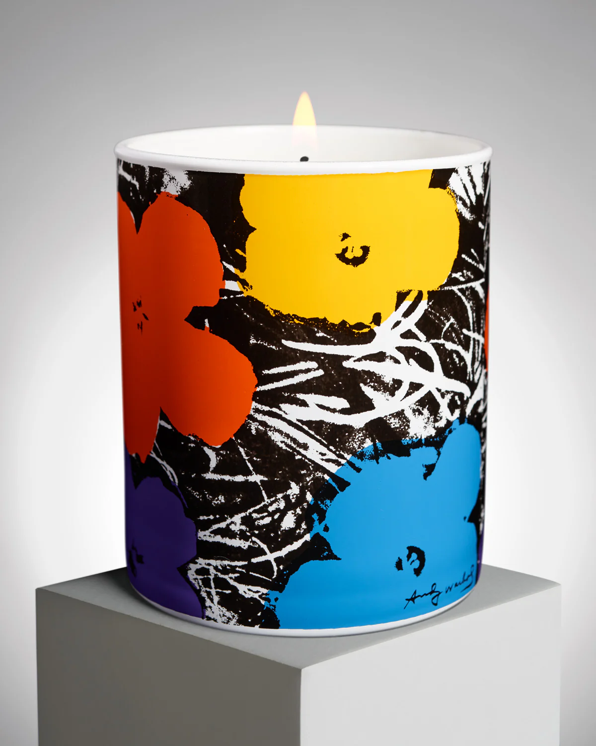 Andy Warhol Violet / Blue / Orange / Yellow Flower Candle - Image 2