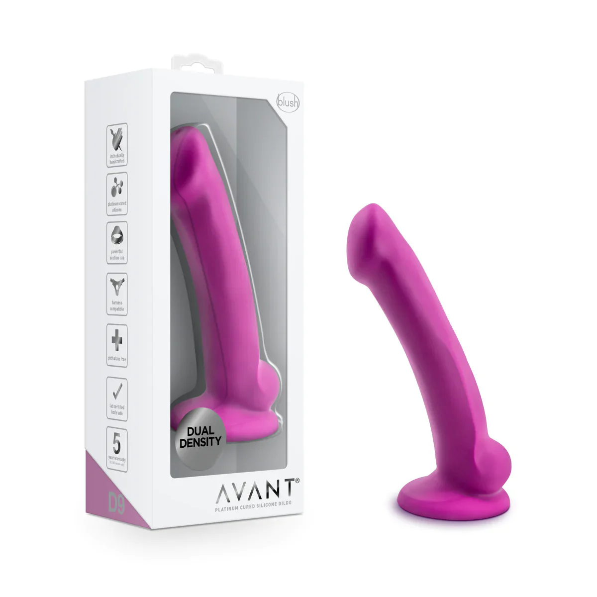 Avant Ergo Mini Violet D9 Artisan 7 Inch Thin Dildo with Suction Cup Base - Image 10