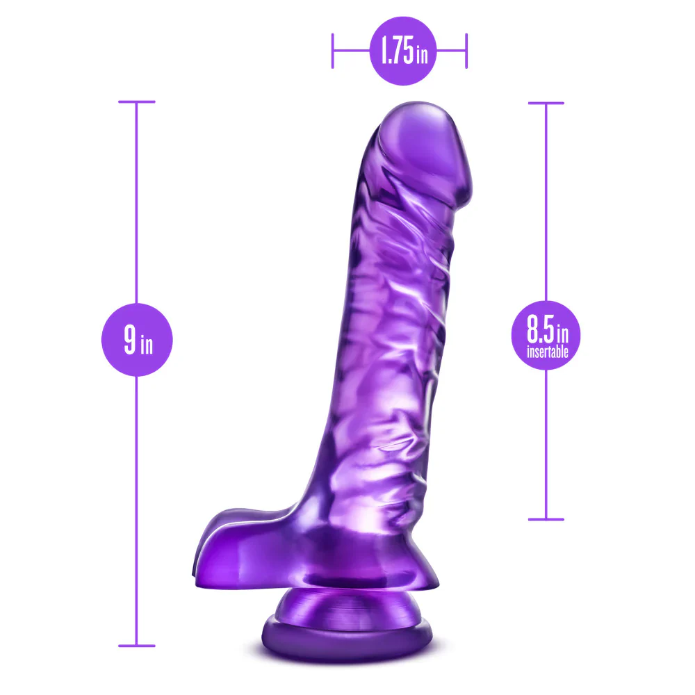 B Yours Basic 8 Realistic Purple 9-Inch Long Dildo - Image 2