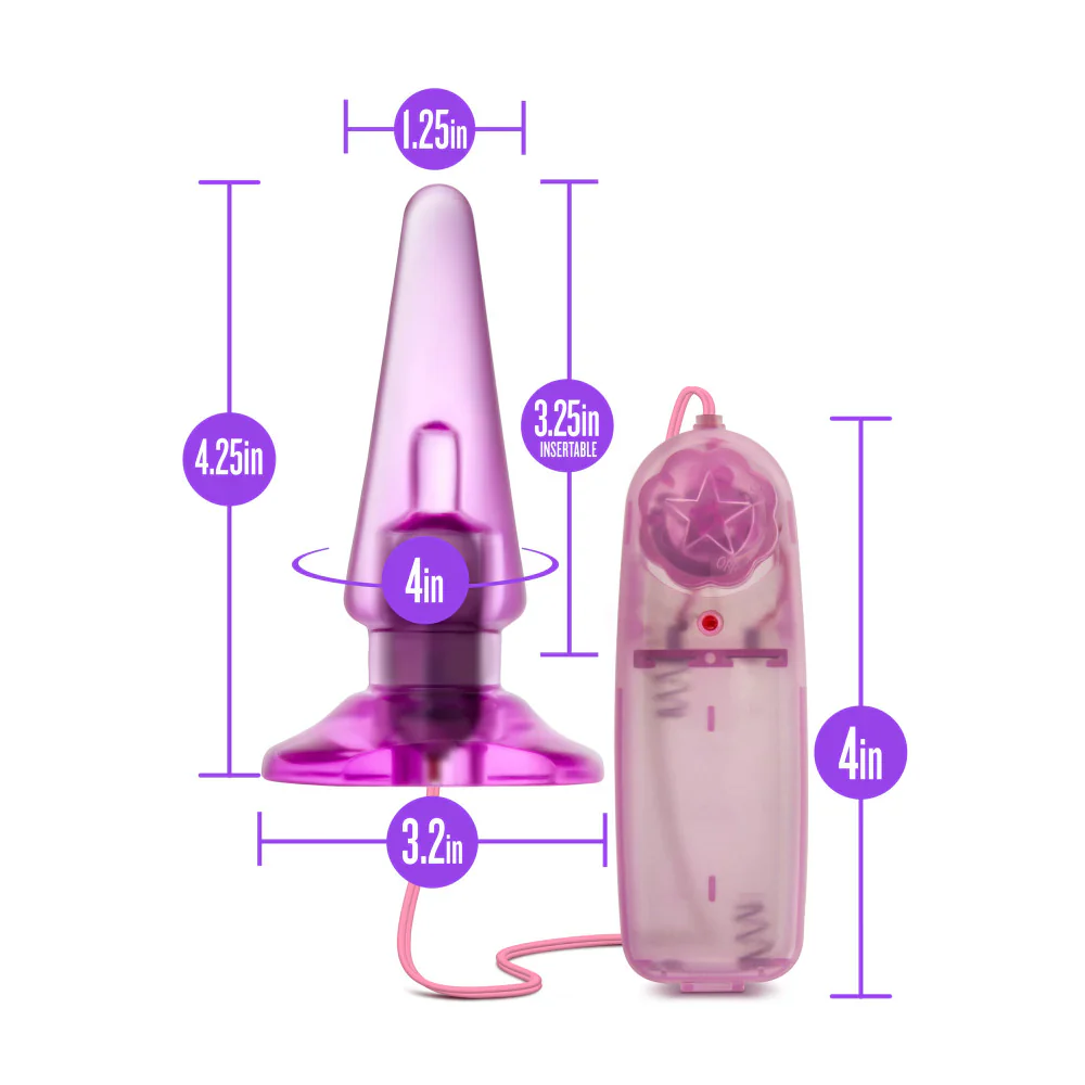 B Yours Basic Pleaser Remote-Control Pink 4-Inch Vibrating Anal Plug - Image 2