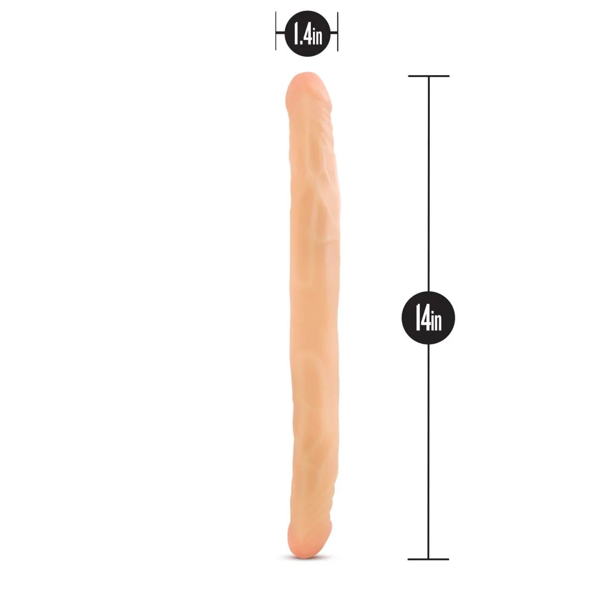 B Yours Double Dildo 14in - Vanilla - Image 2