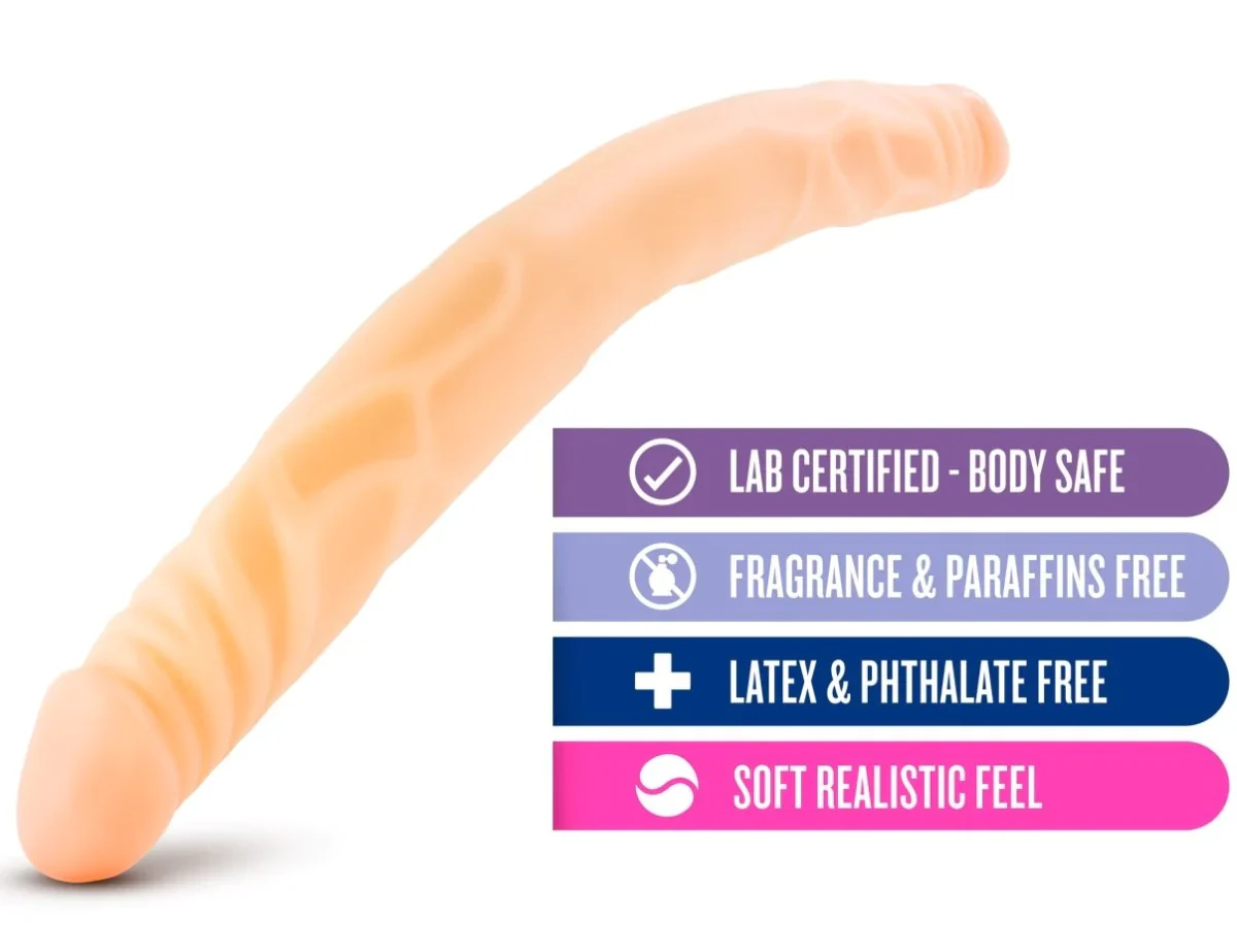 B Yours Double Dildo 14in - Vanilla - Image 3