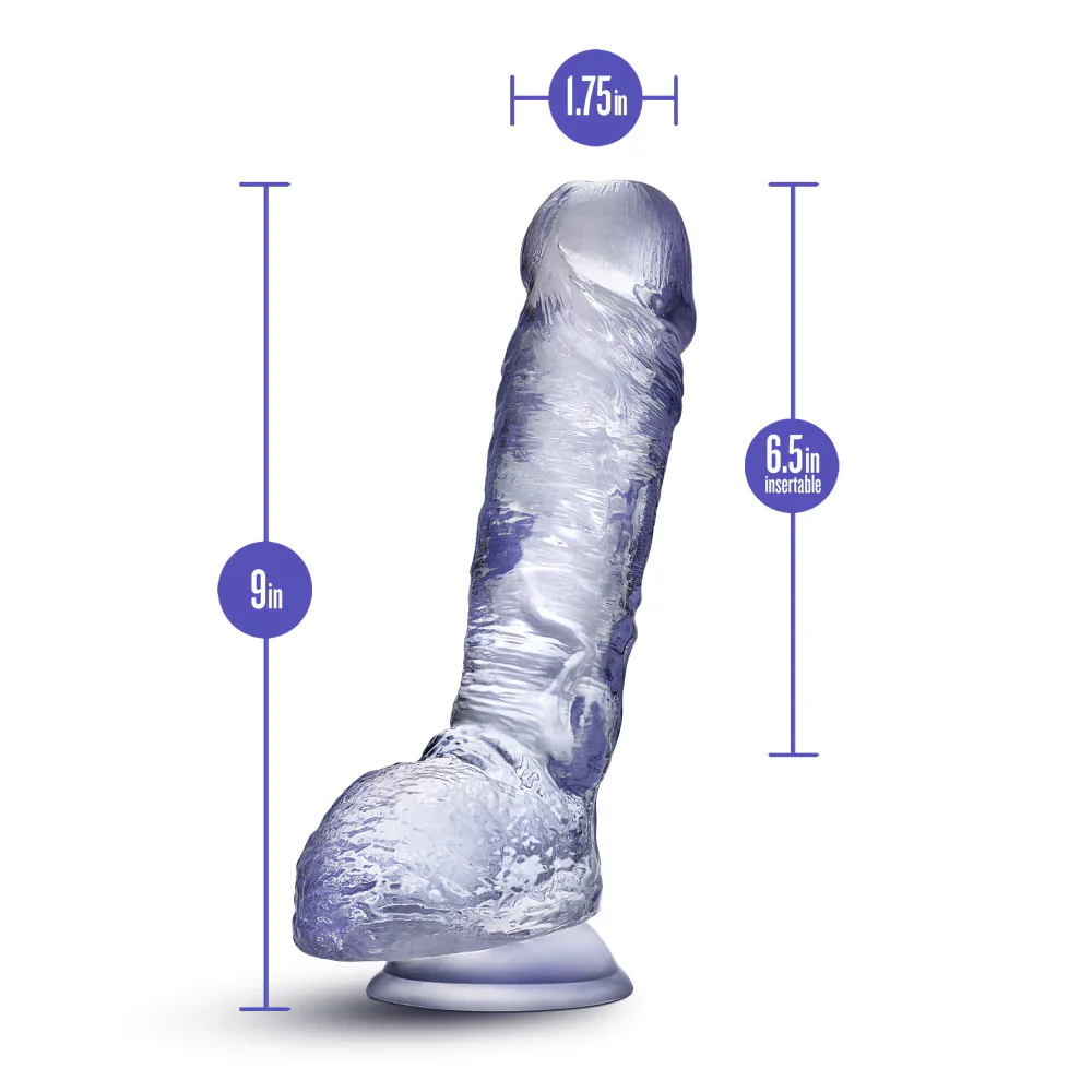 B Yours Plus Hearty n’ Hefty Clear 9-Inch Long Dildo - Image 2