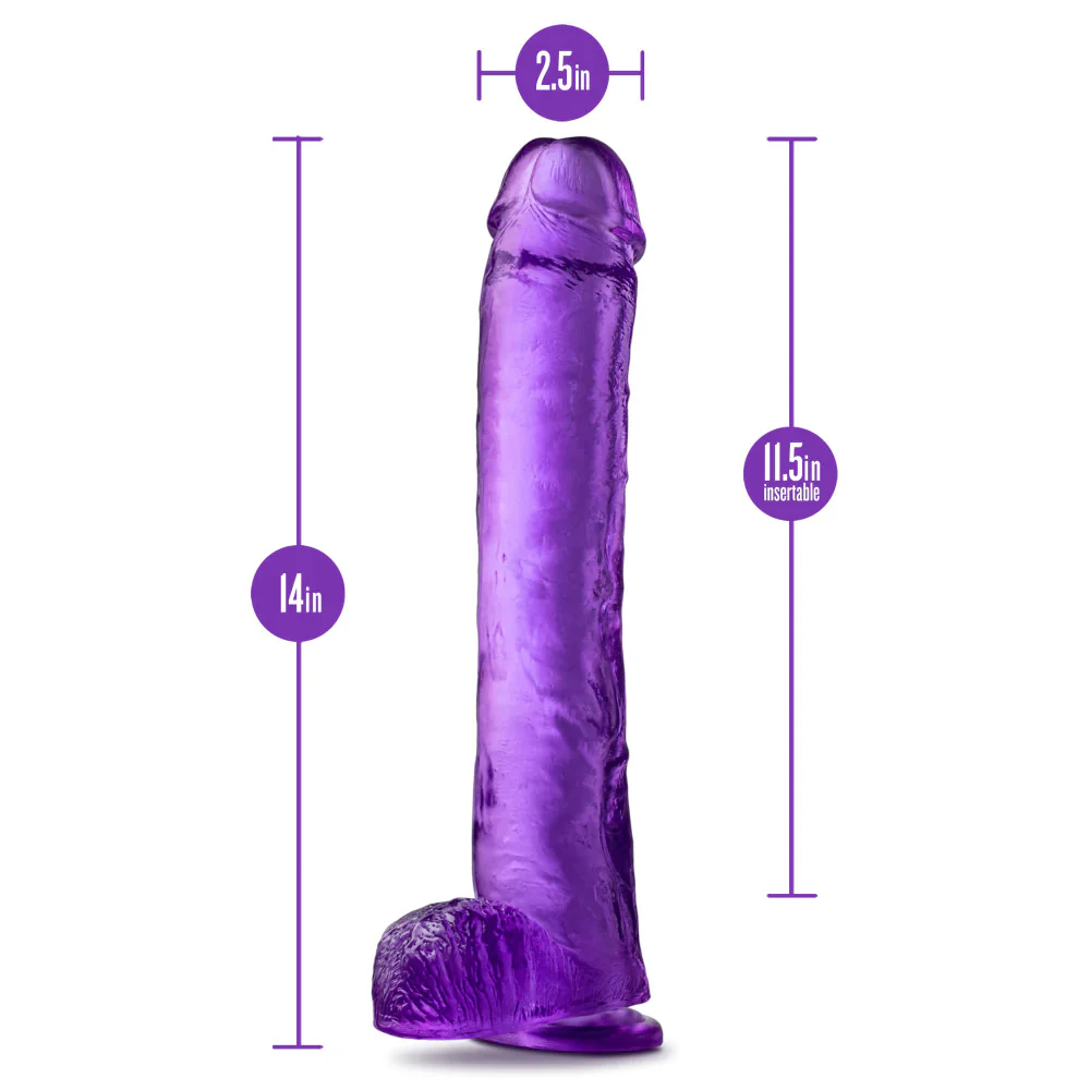 B Yours Plus Hefty N’ Hung Purple 14-Inch Long Dildo - Image 2