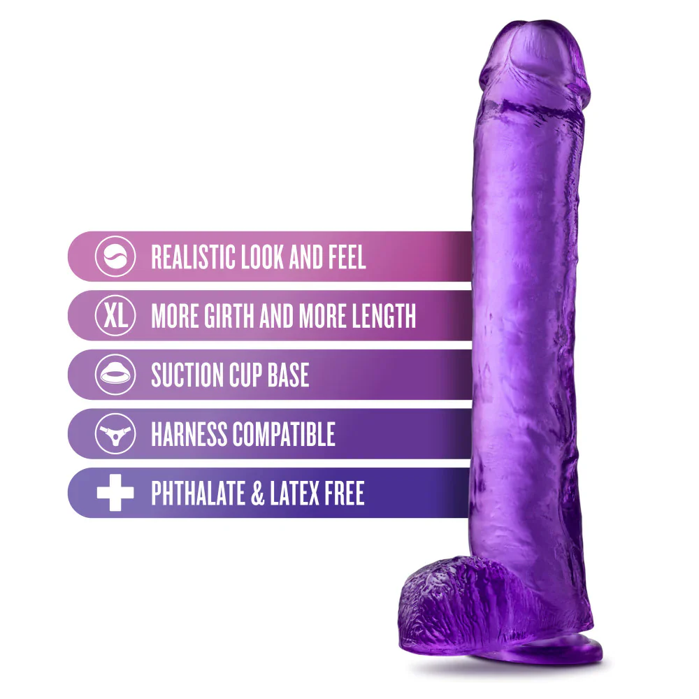 B Yours Plus Hefty N’ Hung Purple 14-Inch Long Dildo - Image 3