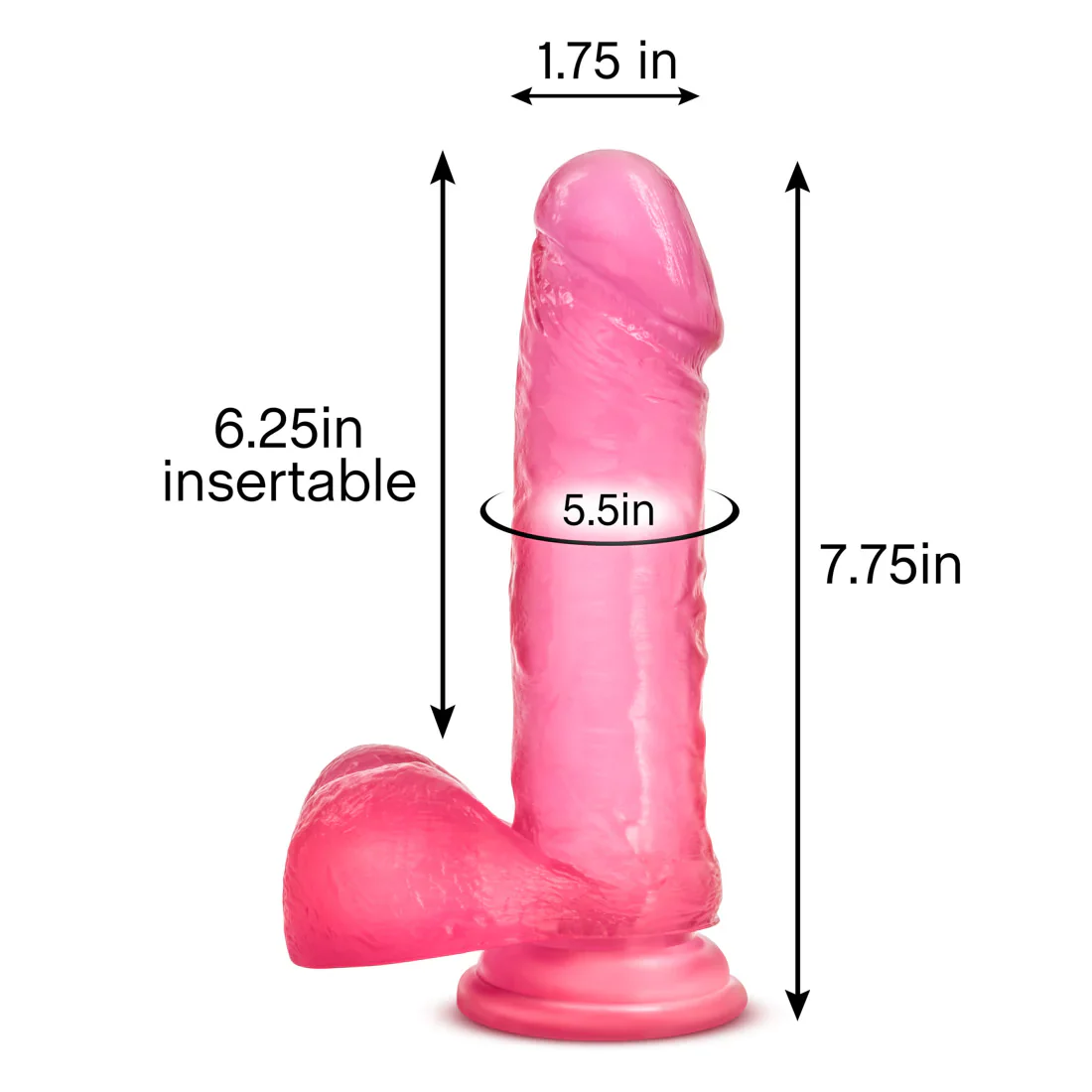 B Yours Sweet N' Hard 2 Realistic Pink 8-Inch Long Dildo - Image 2