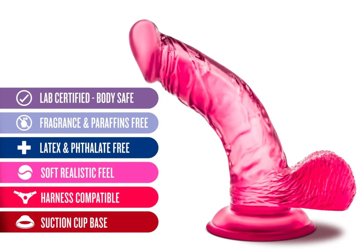 B Yours Sweet N' Hard 8 Realistic Curved Pink 6.5-Inch Long Dildo - Image 3