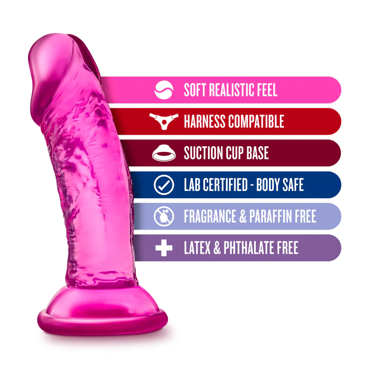 B Yours Sweet N' Small Realistic Pink 4.5-Inch Long Dildo - Image 2