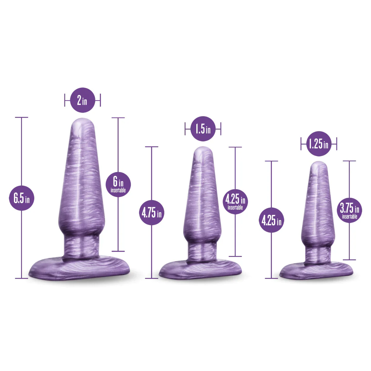 B Yours Trainer Kit Purple Swirl Anal Plug - Image 2