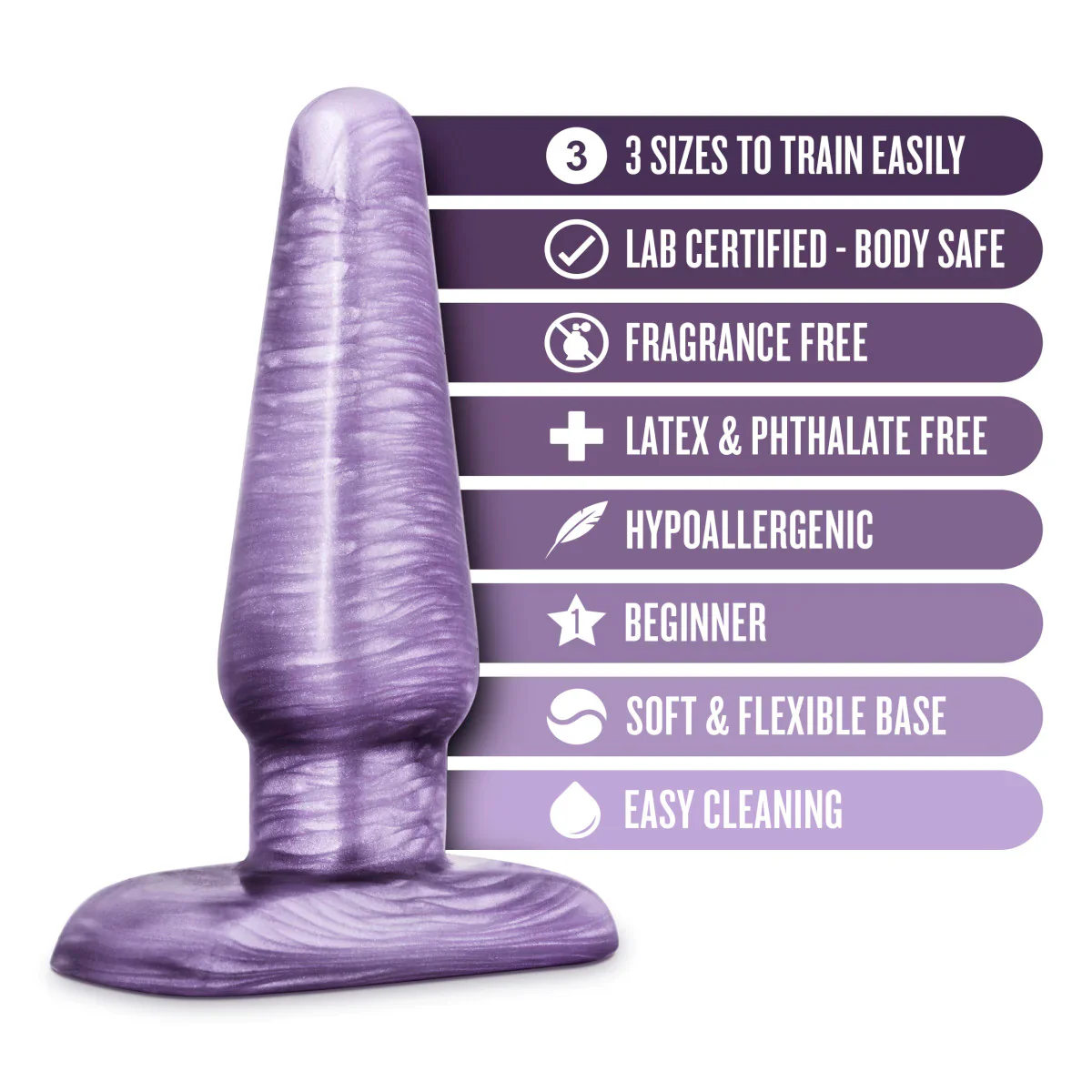 B Yours Trainer Kit Purple Swirl Anal Plug - Image 3