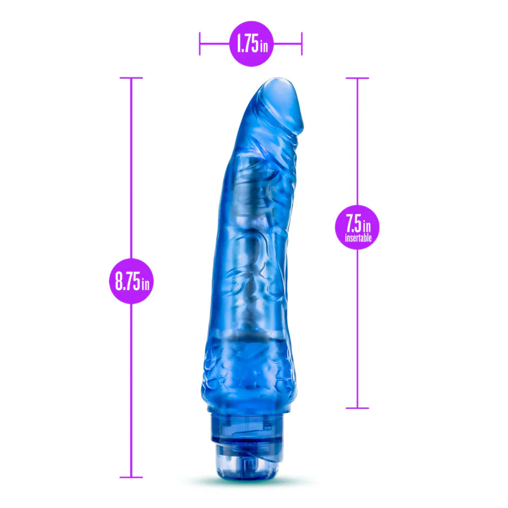 B Yours Vibe 7 Realistic Blue 8.5-Inch Long Vibrating Dildo - Image 2