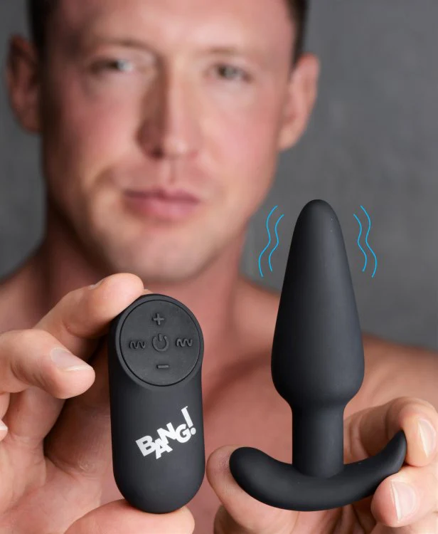 BANG Remote Control 21X Vibrating Silicone Butt Plug - Black - Image 5