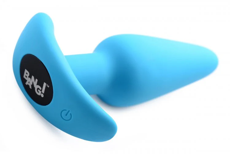 BANG Remote Control 21X Vibrating Silicone Butt Plug - Blue - Image 4
