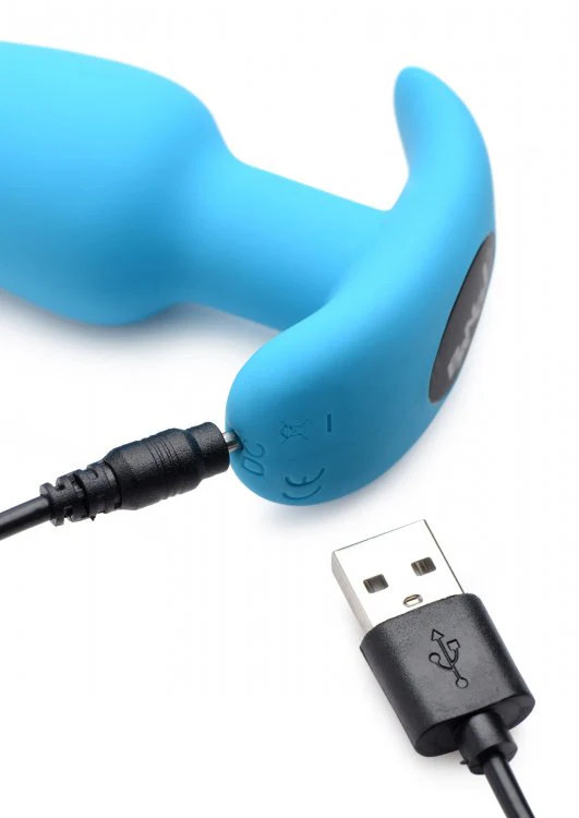 BANG Remote Control 21X Vibrating Silicone Butt Plug - Blue - Image 5