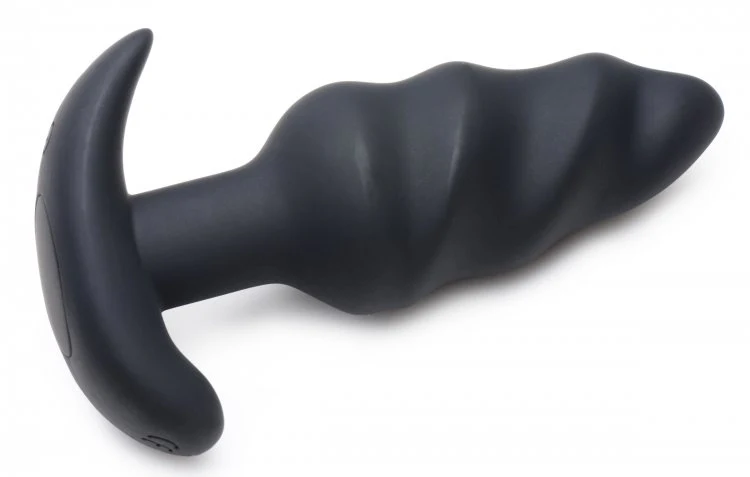 BANG Remote Control 21X Vibrating Silicone Swirl Butt Plug - Black - Image 3