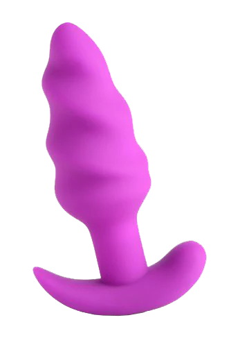 BANG Remote Control 21X Vibrating Silicone Swirl Butt Plug - Purple - Image 2