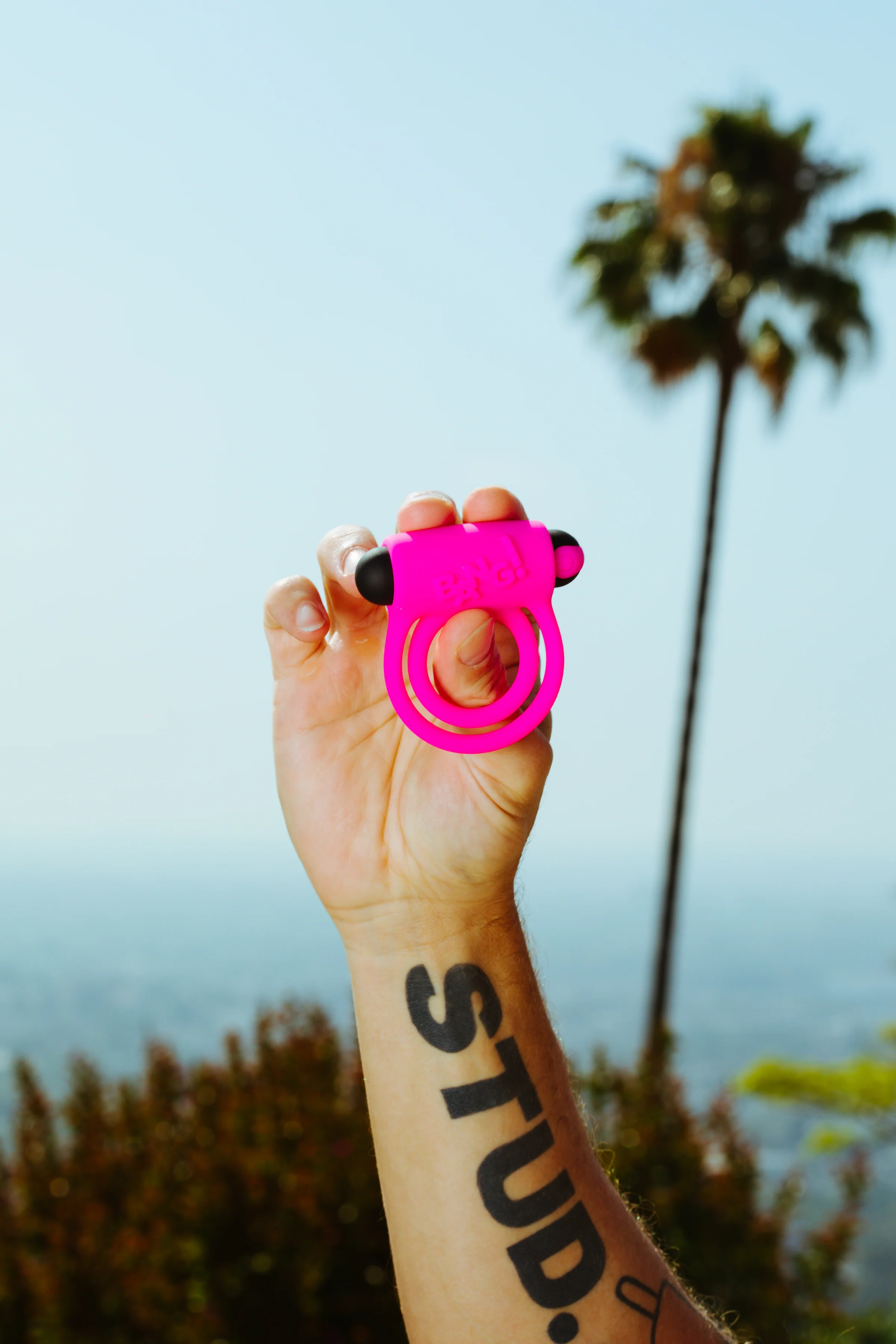 BANG Remote Control 28X Vibrating Cock Ring & Bullet - Pink - Image 2