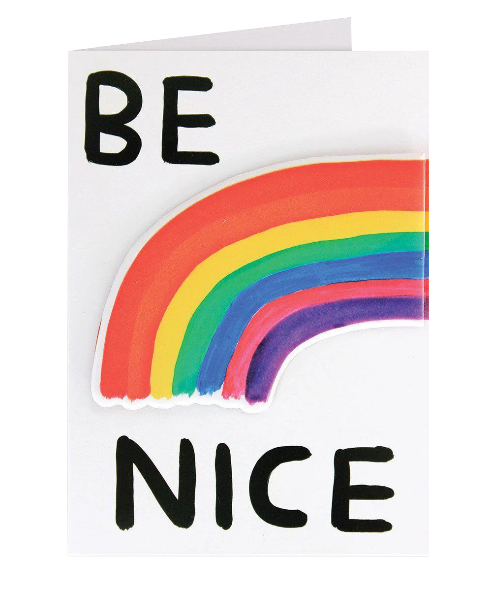 Be Nice Puffy Sticker Card - Third Drawer Down X David Shrigley - Image 3